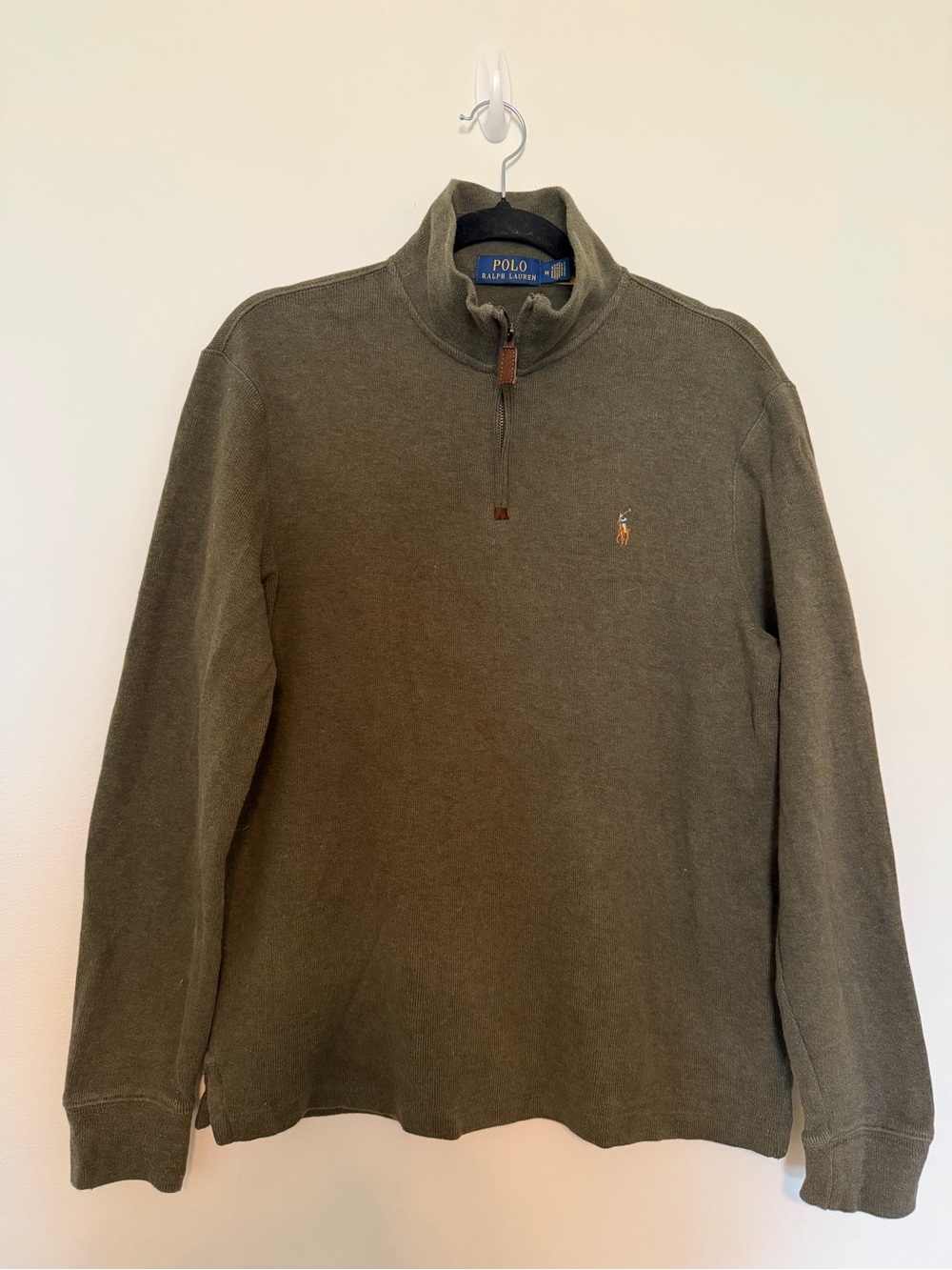 Ralph Lauren Olive Green Half-Zip Pullover Sweatshirt